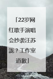 22岁网红歌手演唱会抄袭汪苏泷？工作室道歉