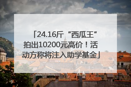 24.16斤“西瓜王”拍出10200元高价！活动方称将注入助学基金
