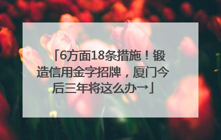 6方面18条措施！锻造信用金字招牌，厦门今后三年将这么办→