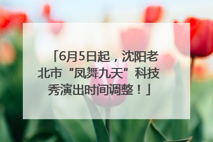 6月5日起，沈阳老北市“凤舞九天”科技秀演出时间调整！