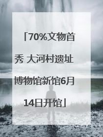 70%文物首秀 大河村遗址博物馆新馆6月14日开馆