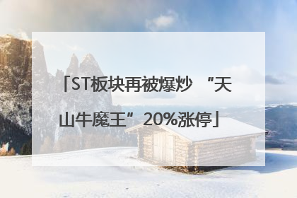 ST板块再被爆炒 “天山牛魔王”20%涨停