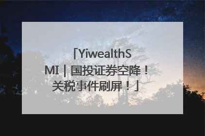 YiwealthSMI｜国投证券空降！关税事件刷屏！